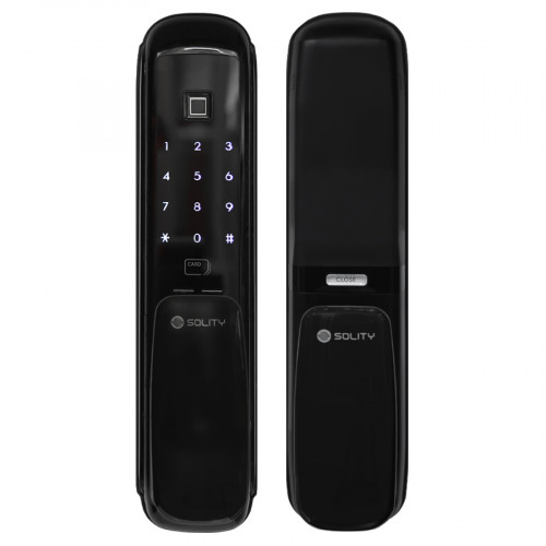Врезной электронный дверной замок Solity GSP-1000BK BLACK с отпечатком пальца