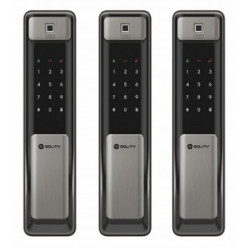 Врезной электронный дверной замок Solity GSP-2000BK Dark Silver с отпечатком пальца